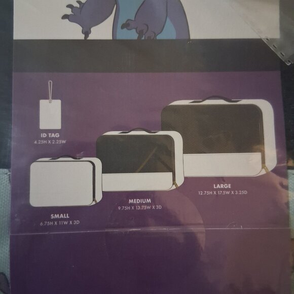 Disney Stitch 4 piece set - Packing Cubes and Luggage Tag - Picture 5 of 8